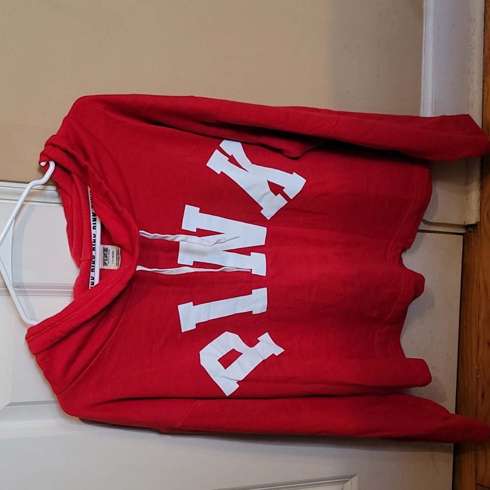 EUC Victoria Secret PINK red mock neck sweatshirt